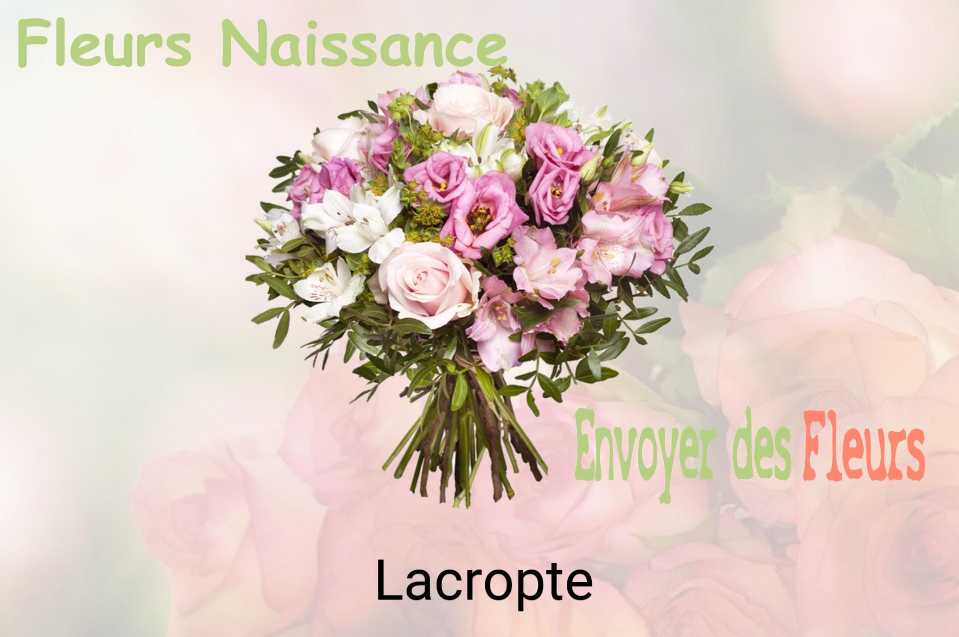 Bouquet de fleurs de naissance livré à Lacropte